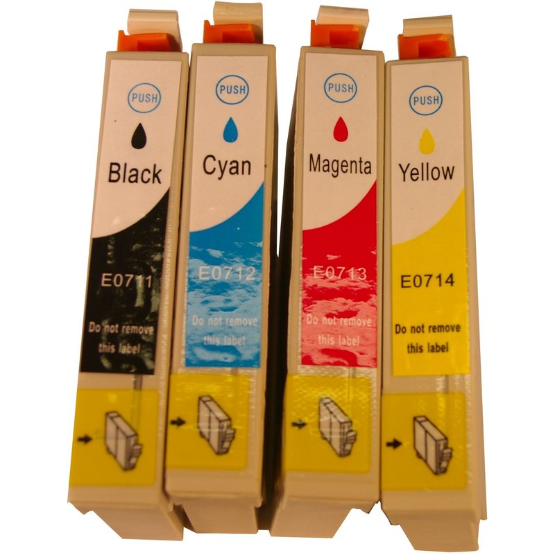 NON-OEM - Lot de 4 Cartouches Compatibles équivalentes Epson T0715