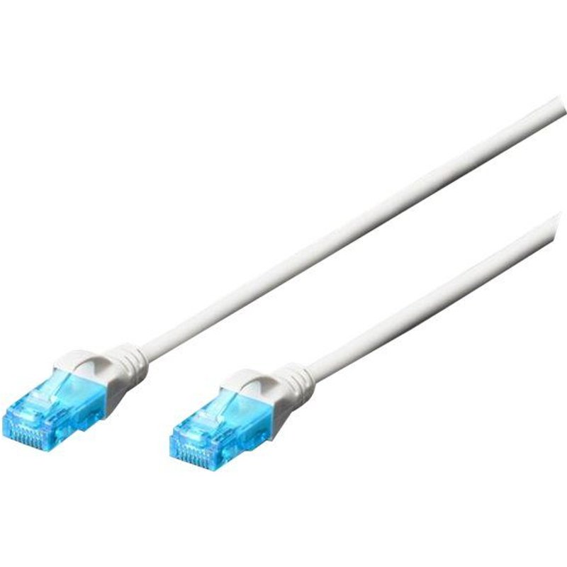 DIGITUS Professional - Cordon de raccordement - RJ-45 (M) pour RJ-45 (M) - 3 m - UTP - CAT 5e - démarré, sans crochet - blanc