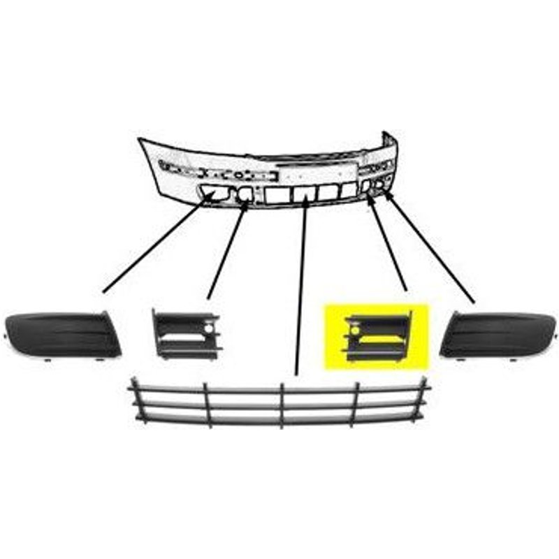 Grille Gauche Dans Pare-Choc (Partie Intérieure) Pour Skoda Octavia De 2004 À 2009