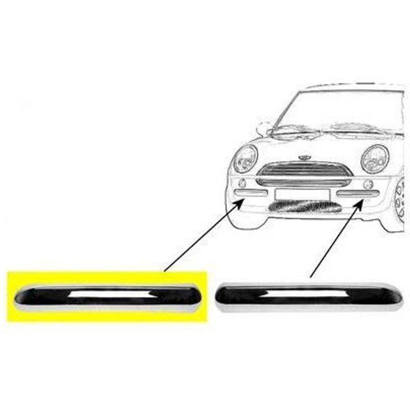 Moulure Pare-Choc Droite, Chromée, Pour Mini (Bmw) De Juillet 2004 À 2006 Sauf Version Cooper S Et Cabriolet