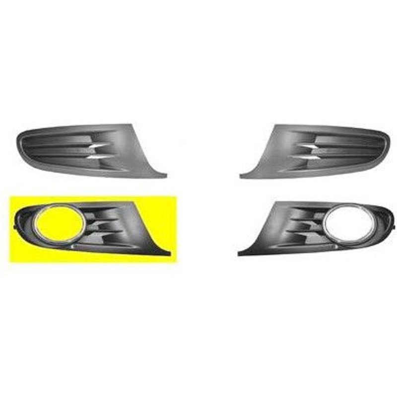 Calandre Droite Dans Pare-Choc Avec Trou De Feux Anti-Brouillard Couleur Noire Pour Volkswagen Golf 6 De 2008 À 2012