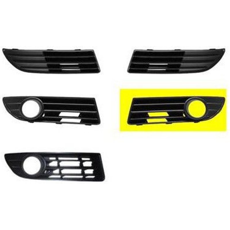 Grille Gauche Ouverte Avec Trous Pour Feu Anti-Brouillard Dans Pare-Choc Pour Volkswagen Polo De 2005 À 2009