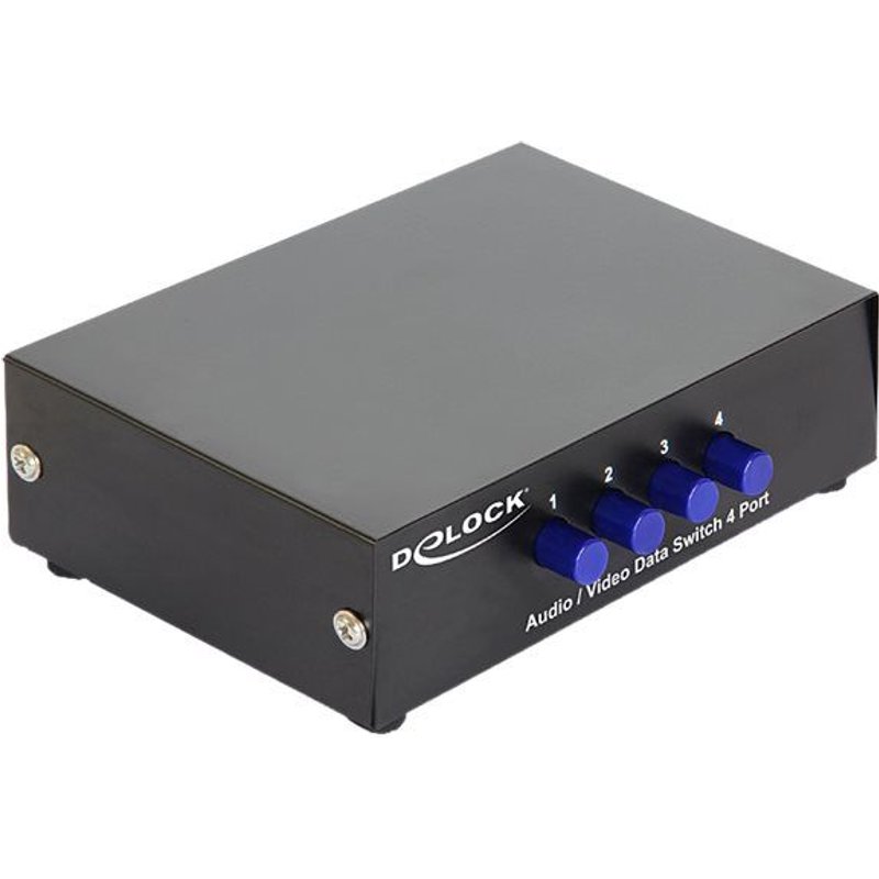 Delock Switch Audio / Video 4 port manual bidirectional - Commutateur vidéo/audio - 4 x vidéo/audio composite - de bureau