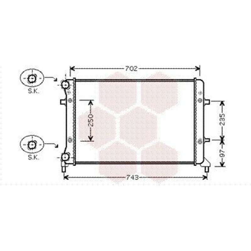 Radiateur Moteur Pour Volkswagen Touran Version : 2.0 Eco-Fuel De 2006 À 2010