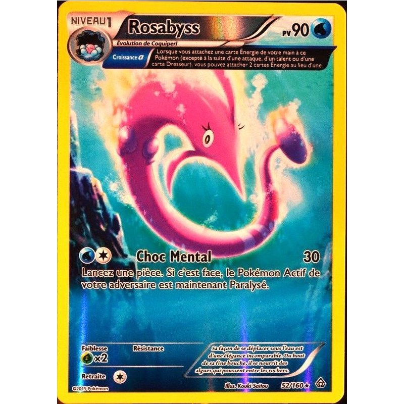 Carte Pokémon 52/160 Rosabyss 90 Pv Reverse Série Xy05 - Primo Choc Neuf Fr