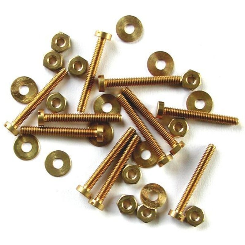 10 vis (10/20 mm) + 10 rondelles + 10 écrous Ø 2,5 mm