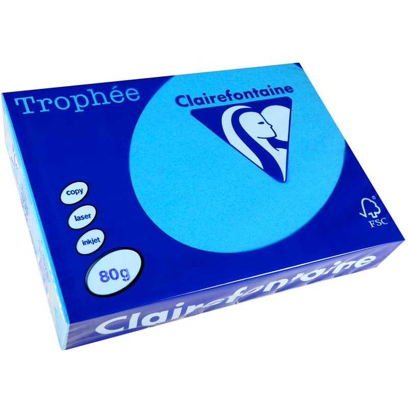 Clairefontaine Lot de 10 Ramettes 500 Feuilles Papier 80g A4 210x297 mm Certifié FSC Bleu royal