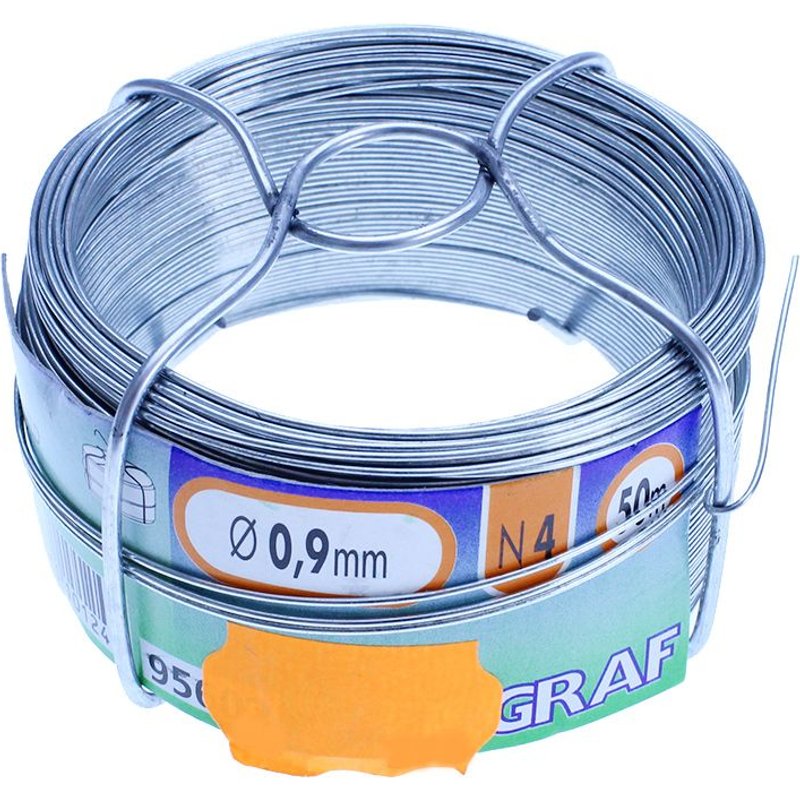 Fil 50m en acier zingué Ø0,9mm