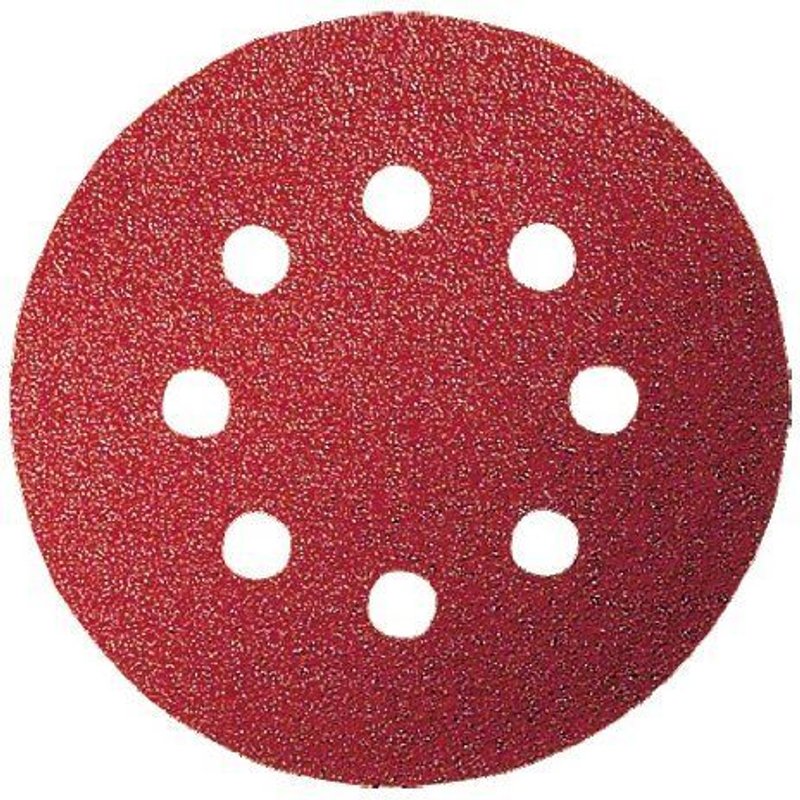 Feuille abrasive Ø 115 mm G240, WP, 8 trous, velcro - 5 pièces