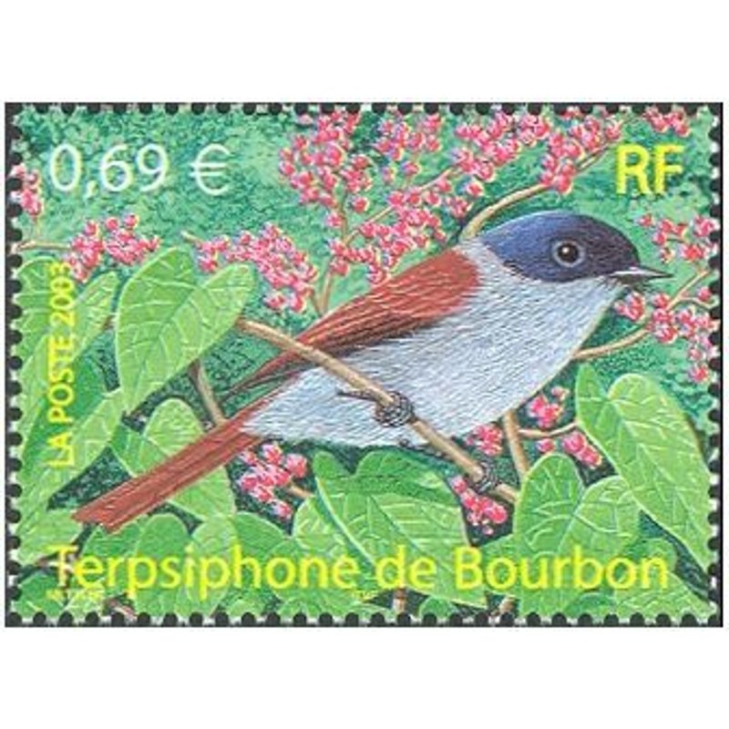 Timbre Oiseau Ferpsiphone De Bourbon