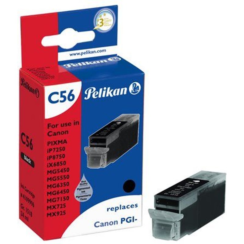 Pelikan C56 - 24 ml - noir - cartouche d'encre (équivalent à : Canon PGI-550PGBK XL ) - pour Canon PIXMA iP8750, iX6850, MG5550, MG5650, MG6450, MG6650, MG7150, MG7550, MX725, MX925