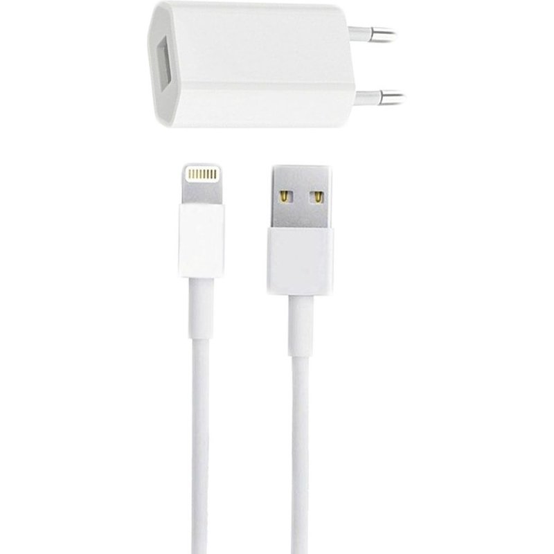 Chargeur Avec Câble Usb Pour Câble + Usb Adaptateur - Iphone 6. 5, 5s, 5c Blanc