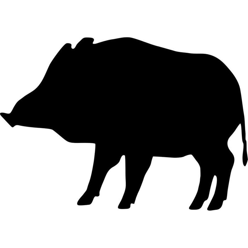 Autocollant Sticker Macbook Laptop Voiture Moto Chasseur Chasse Sanglier Noir