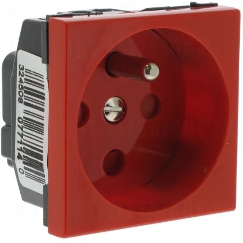 Prise simple 2P+Tà détrompage bornes à vis Mosaic