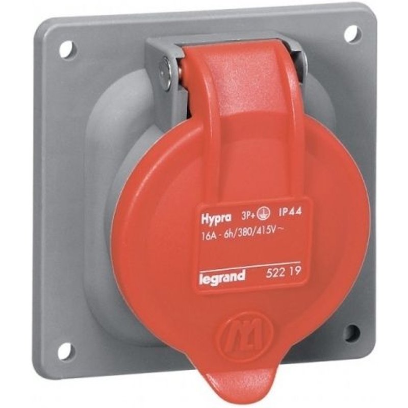 prise tableau 32 ampères 3p+n+t ip44 rouge - legrand hypra eu 52920