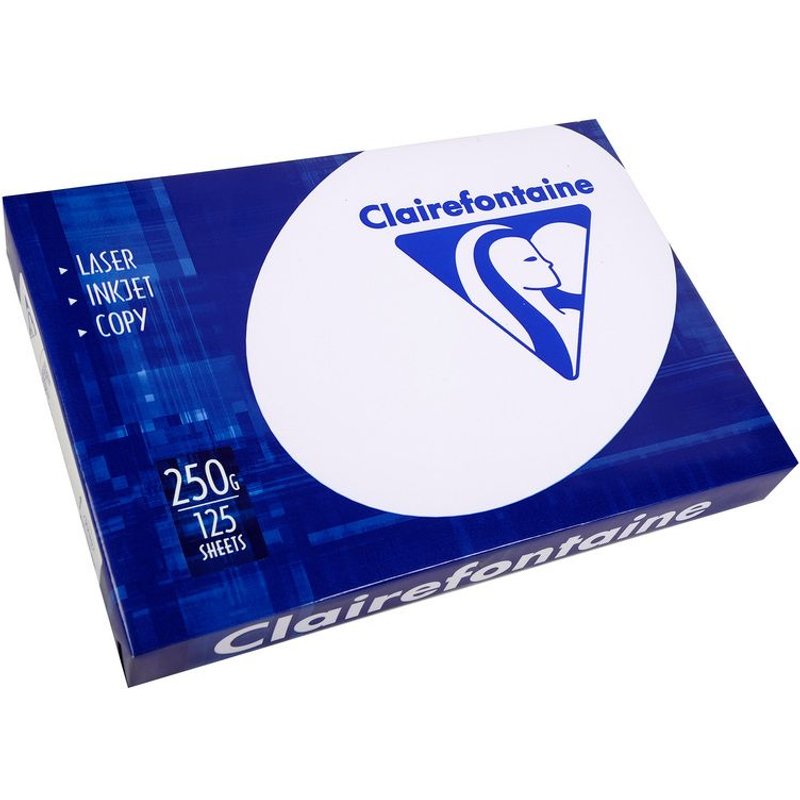 Clairefontaine Lot de 10 Ramettes 125 Feuilles Papier 250g A4 210x297 mm Certifié PEFC Blanc
