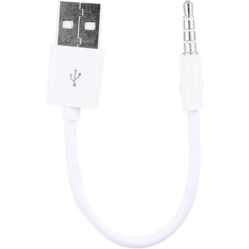 Câble Data USB Jack 3.5 mm pour iPod Shuffle 3/4Génération (Blanc,11cm)