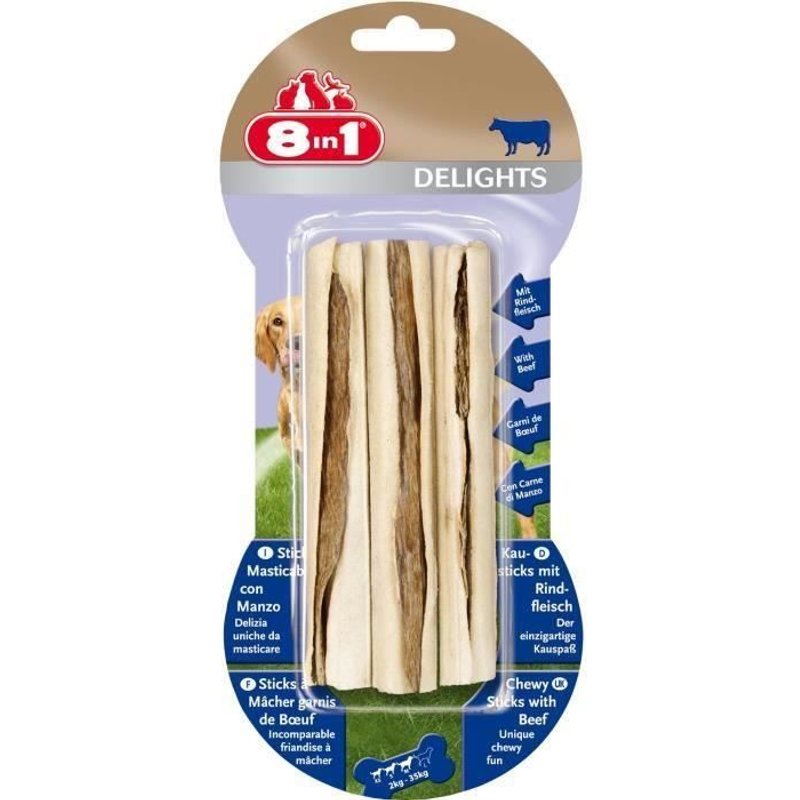 8in1 Friandise Chien Delights Beef Sticks