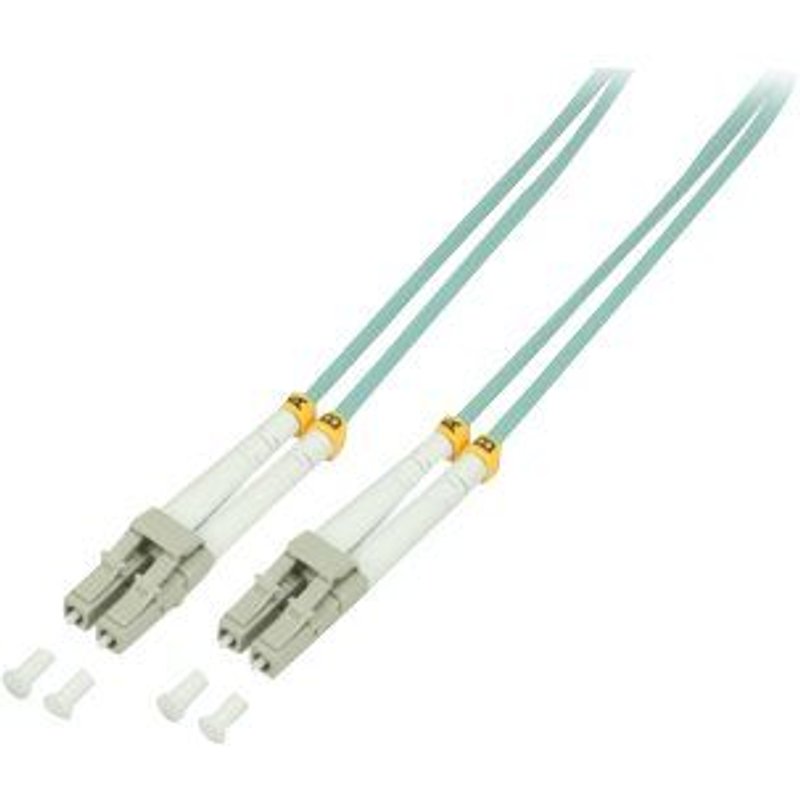 LogiLink - Cordon de raccordement - LC multi-mode (M) pour LC multi-mode (M) - 2 m - fibre optique - duplex - 50 / 125 microns - OM3 - sans halogène - turquoise