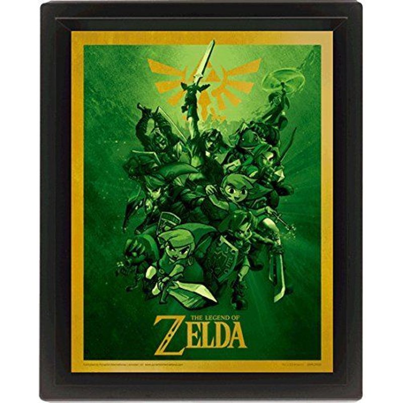 Legend Of Zelda - Posters Effet 3d Encadrés Link 26 X 20 Cm