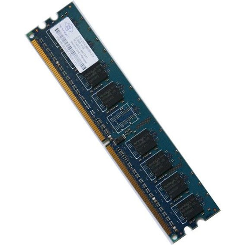 Ram Barrette Mémoire NANYA 1Go DDR2 PC2-5300U 667Mhz NT1GT64U8HB0BY-3C CL5 2Rx8