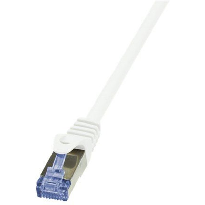 LogiLink PrimeLine - Cordon de raccordement - RJ-45 (M) pour RJ-45 (M) - 50 cm - SFTP, PiMF - CAT 6a - sans halogène, moulé, sans crochet - blanc
