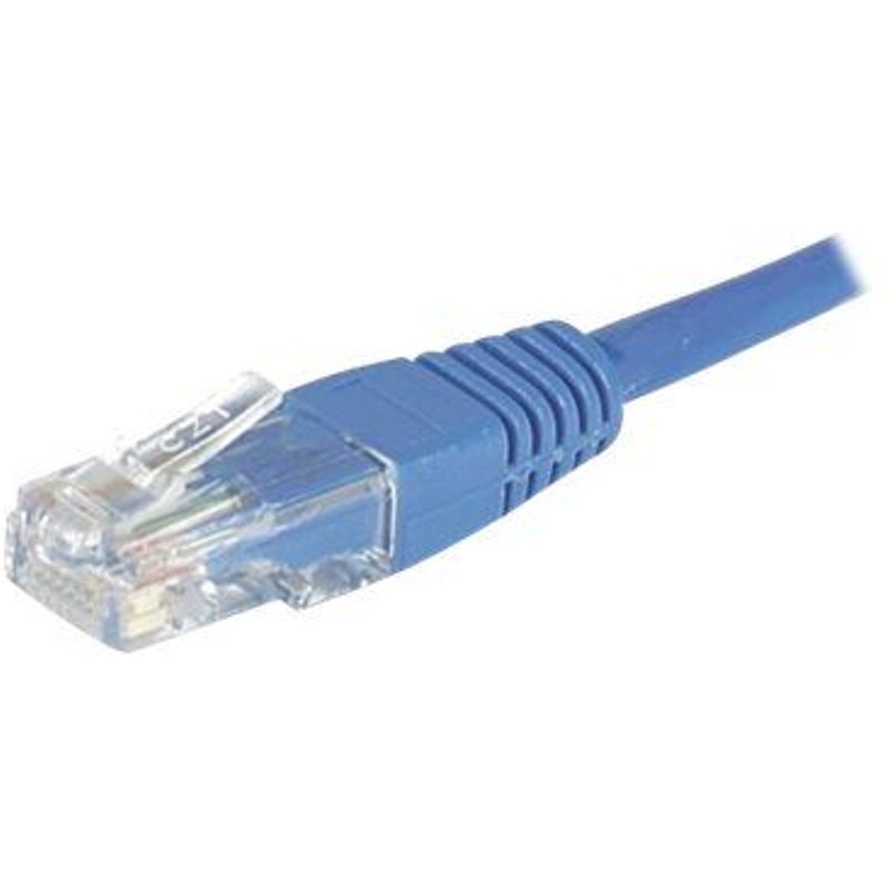 exertis Connect - Cordon de raccordement - RJ-45 (M) pour RJ-45 (M) - 50 cm - U/UTP, non blindé - CAT 6 - intérieur, moulé - bleu