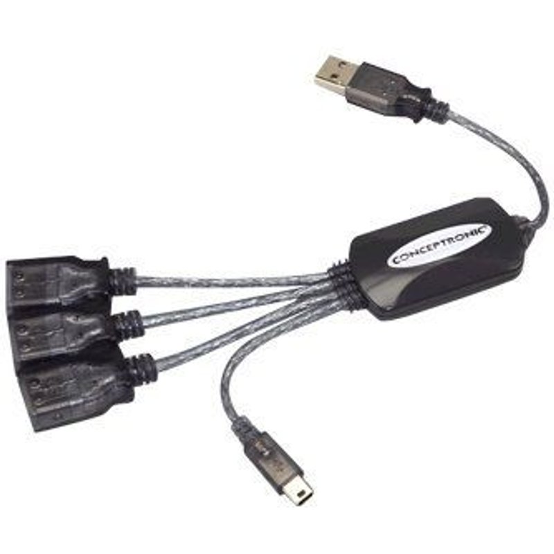 Conceptronic USB 2.0 FlexHub CFLEXHUB - Concentrateur (hub) - 4 x USB 2.0 - Ordinateur de bureau