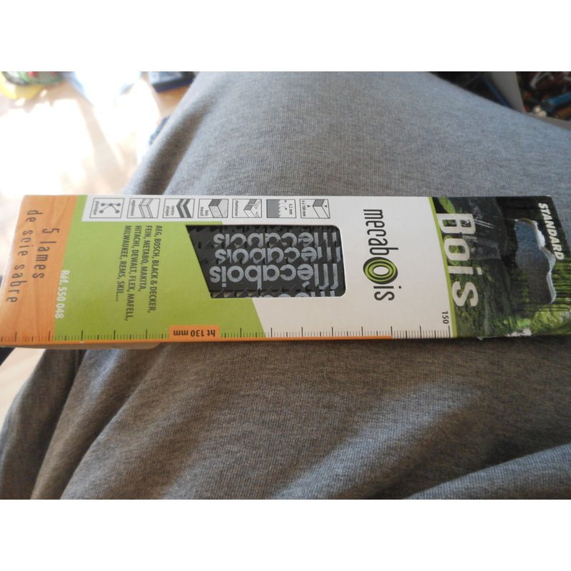 Mecabois - 5 lames de scie sabre bois et plastique spéciales chantournage - 550048