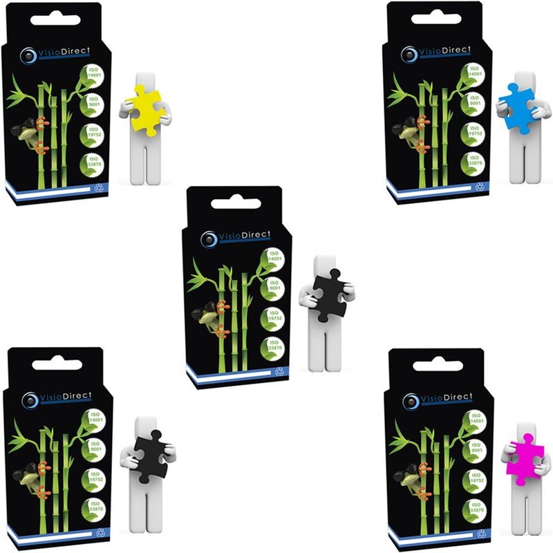 5 Cartouches d'encre pour Epson EXPRESSION HOME XP30 XP102 XP202 XP205 XP212 XP412 XP415 XP422 XP425, Certifié ISO 9001 ISO 14001 - Visiodirect -