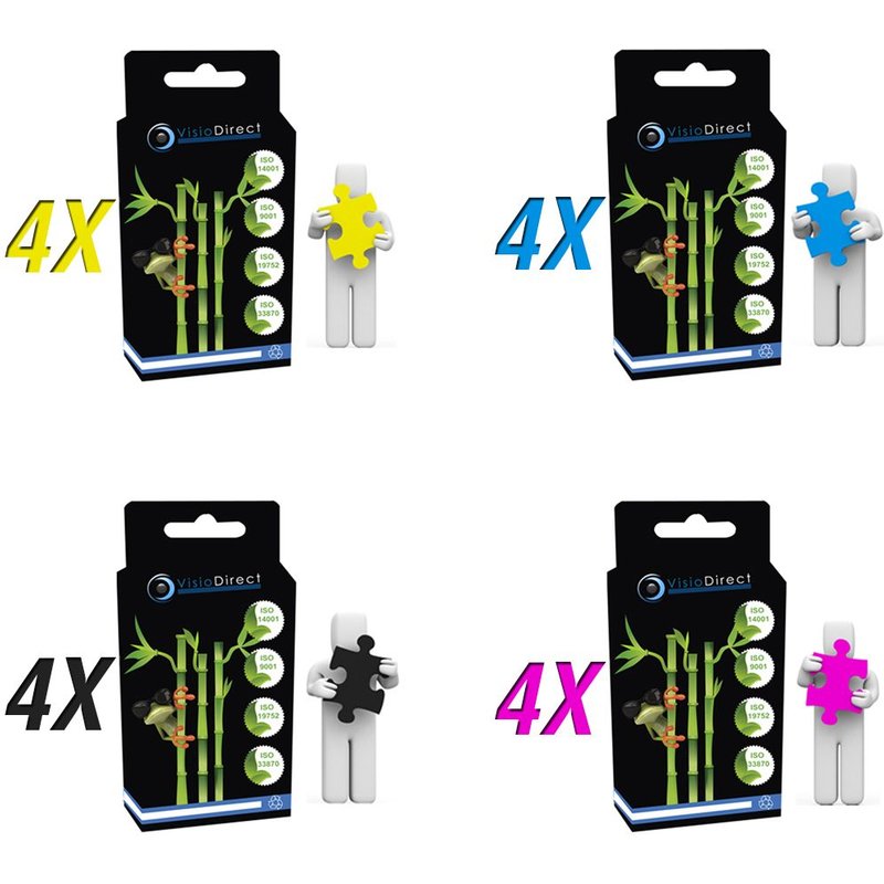 16 Cartouches d'encre pour Epson EXPRESSION HOME XP102 XP325 XP415 XP412 XP315 XP312 XP215 XP212, Certifié ISO 9001 ISO 14001 - Visiodirect -