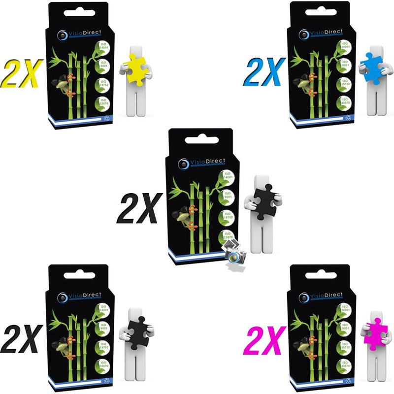 PGI5 /CLI8 - Lot de 10 Cartouches d'encre compatible pour Canon Pixma IP6600D IP6700 IP4000 IP5000 MX700 MX850 PRO9000, Certifié ISO 9001 ISO 14001 - Visiodirect -