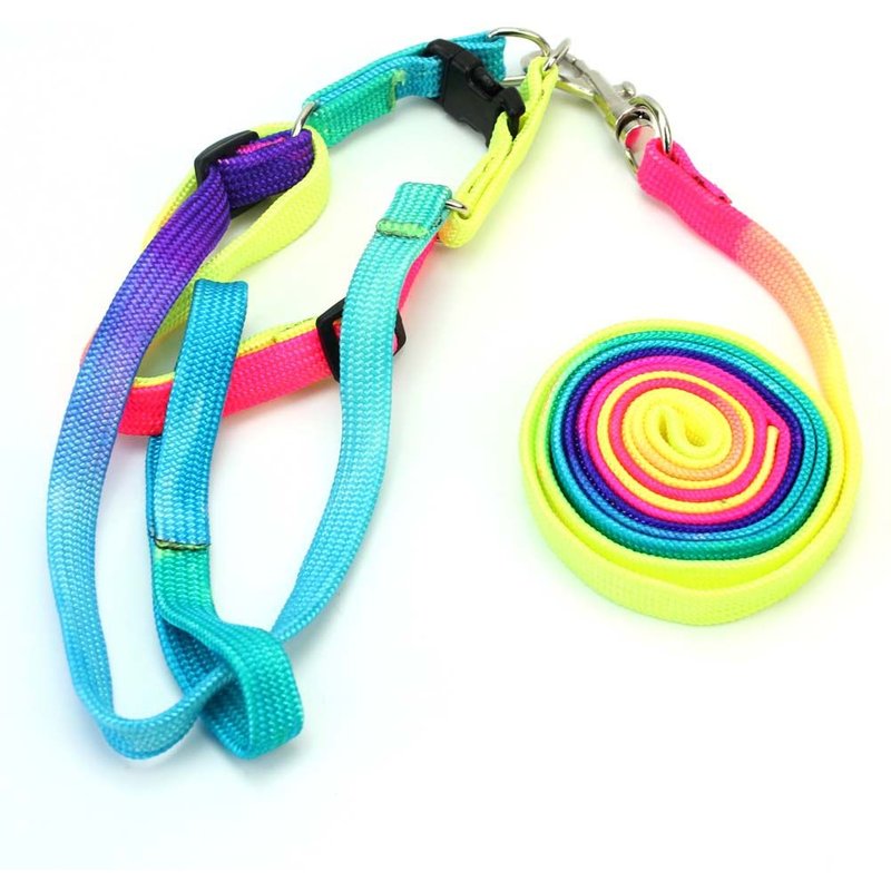 Laisse Harnais En Nylon Sécurité Sangle Coloré Pour Chien Chat Lapin Animaux