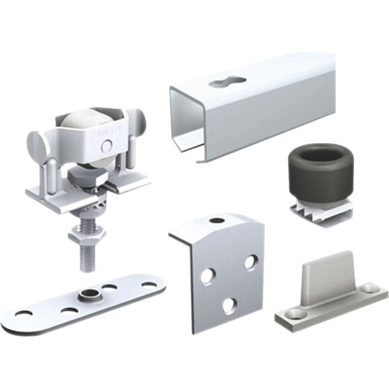 Garniture SA2 pour porte de 40 kg à déplacement droit sur rail tubulaire Mantion Flot