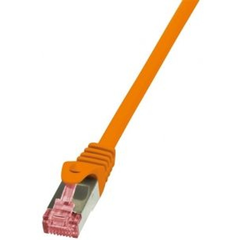 LogiLink PrimeLine - Cordon de raccordement - RJ-45 (M) pour RJ-45 (M) - 1 m - SFTP, PiMF - CAT 6 - sans halogène, sans crochet - orange