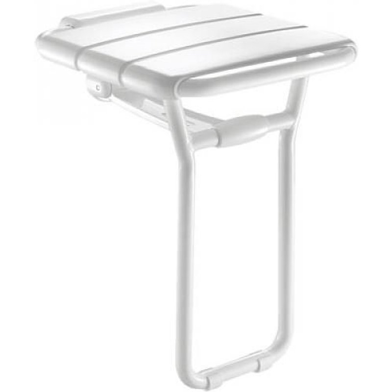 Siège de douche relevable alu finition blanc assise 360x407 mm DELABIE
