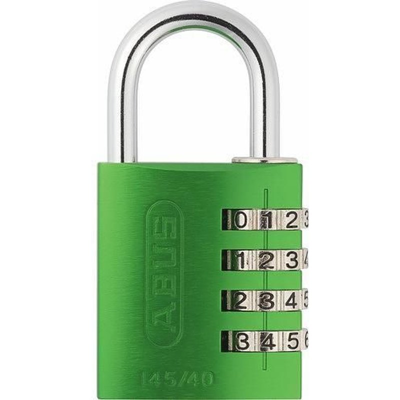 Cadenas à code - en aluminium - 4 molettes - 40 mm - vert - 145 ABUS
