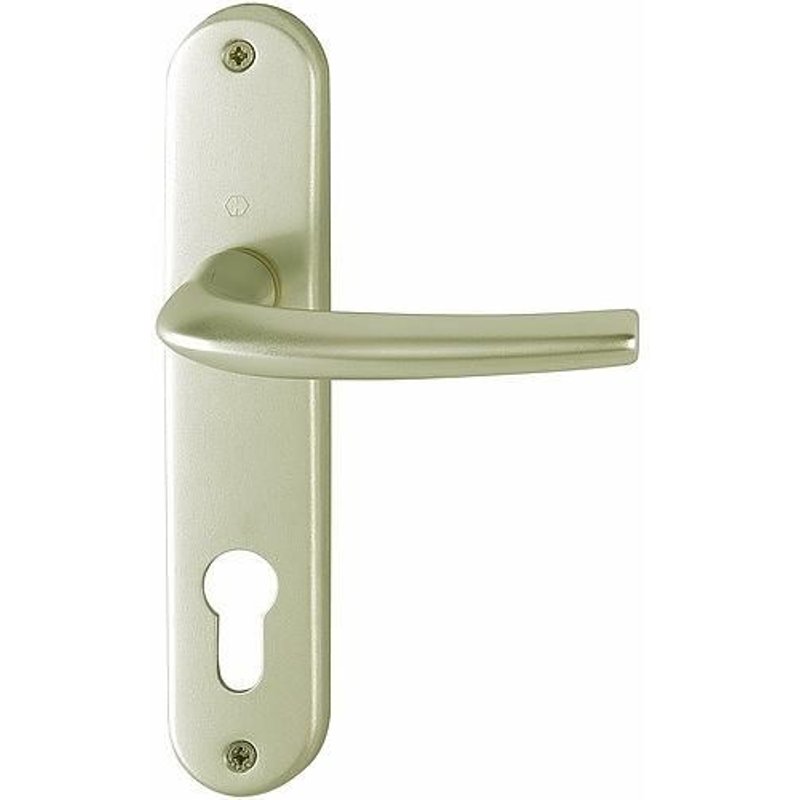 Poignées sur plaques bec-de-cane - aluminium champagne - San Diego HOPPE