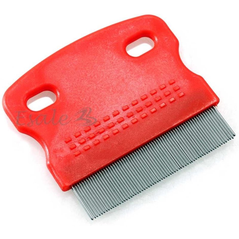 Brosse Peigne Toilettage Eliminateur Antipuces Parasite Puce Chien Chat Rouge