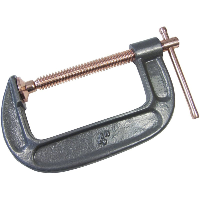 Marksman Lot de 4 - 100 mm-Serre-joint très résistant laiton avec filetage &barre en T