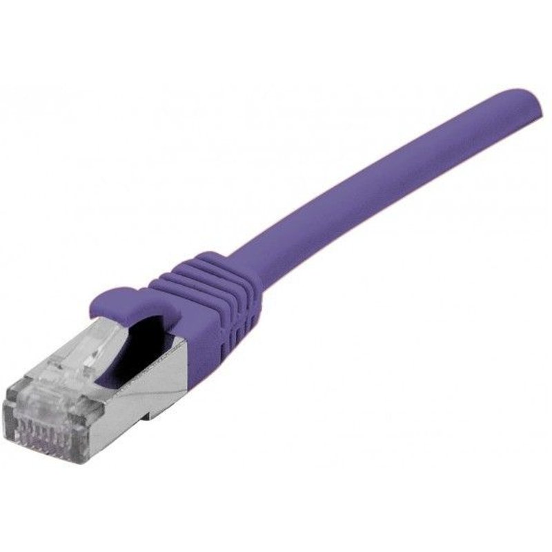 generic - Cordon de raccordement - RJ-45 (M) pour RJ-45 (M) - 50 cm - paire torsadée écrantée (F/UTP) - CAT 6a - sans halogène, sans crochet - violet