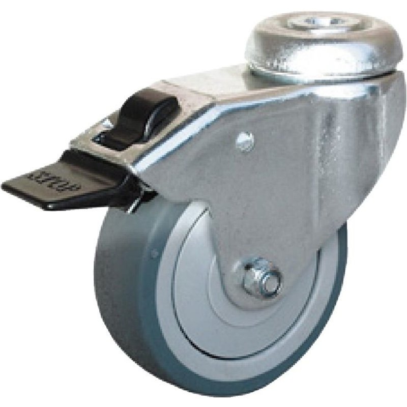 Roulette Uniroll à oeil pivotante à frein 100 x Ø 75 mm - Portée 60 Kg