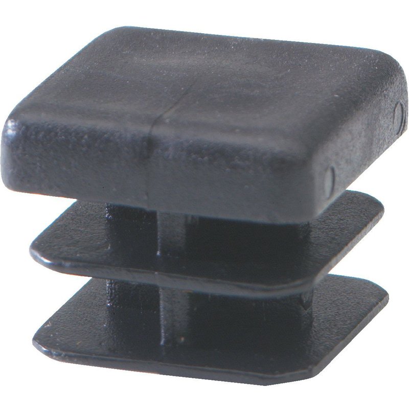 Embout rentrant carré plastique noir Guitel point M - Dimensions 30 x 30 mm - Vendu par 30