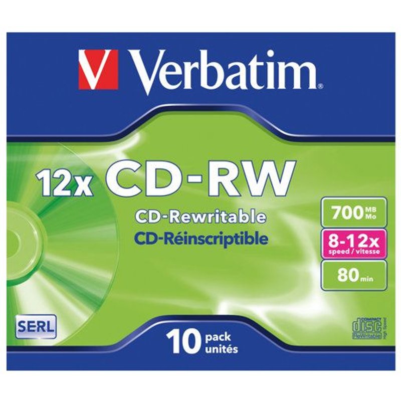 Verbatim - 10 x CD-RW - 700 Mo 8x - 12x - boîtier CD