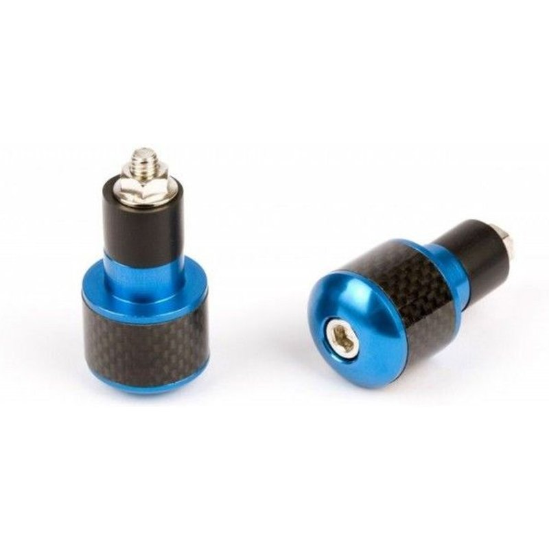 Embouts de guidons Rond Ã17mm bleu/carbone