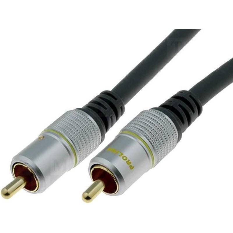 Cable noir RCA dore 1.8m