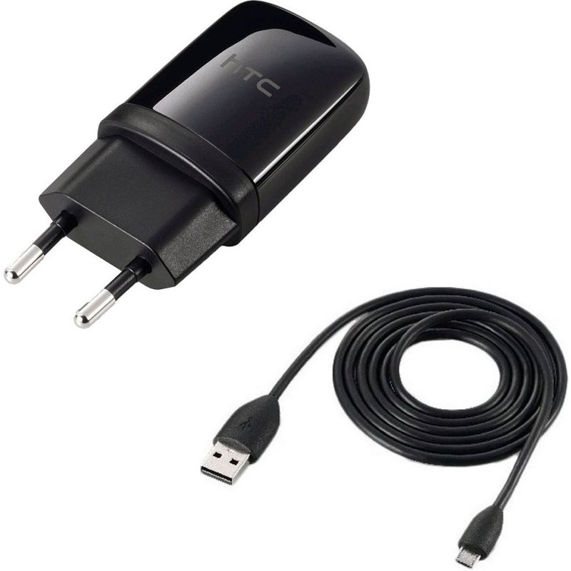 CHARGEUR SECTEUR NOIR ORIGINAL PRISE DE COURANT CORDON D'ALIMENTATION CÂBLE DE CHARGEMENT MICRO USB D'ORIGINE HTC DESIRE 626 M8 M9
