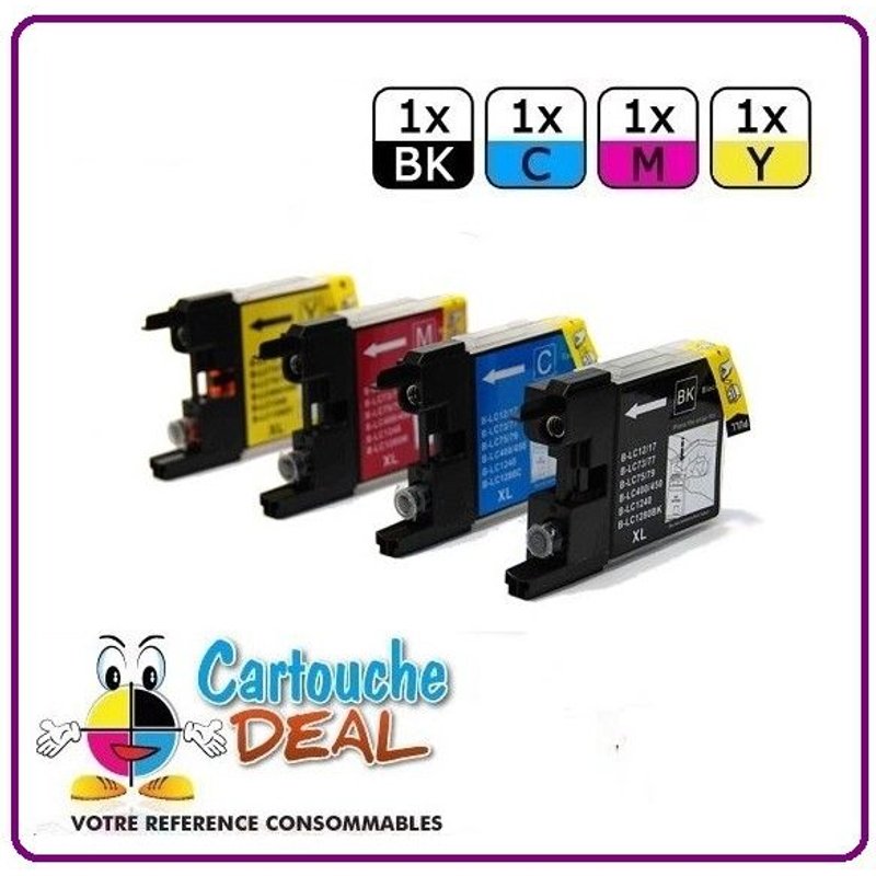 BROTHER LC-1220/1240 - Lot 4 cartouches compatible MFC J5910DW J625DW J6510DW J6710DW J6910DW LC1220 LC1240