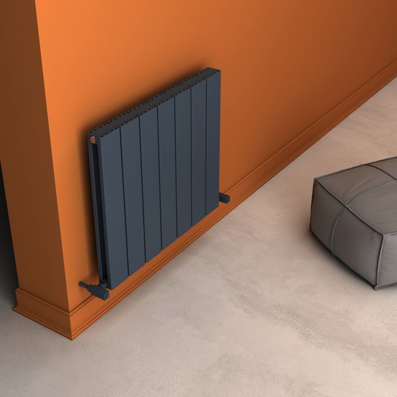 Carisa Angers Radiateur Horizontal Double - Eco-énergétique, Design Moderne, Anthracite, 60 x 69,5 cm