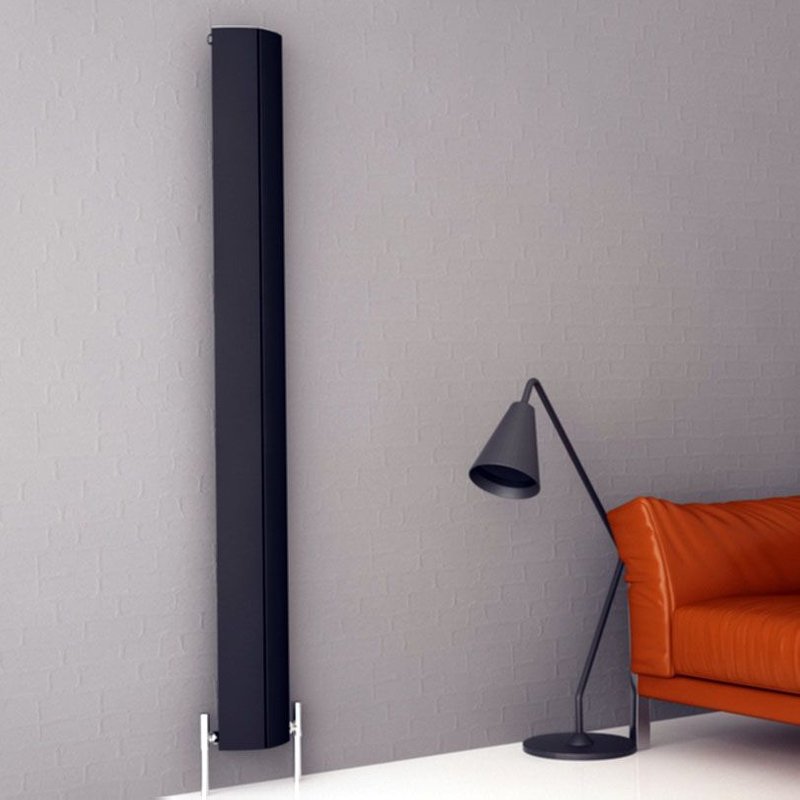 Carisa Nixie Radiateur Vertical - Eco-énergétique, Design Moderne, Noir, 180 x 20,5 cm